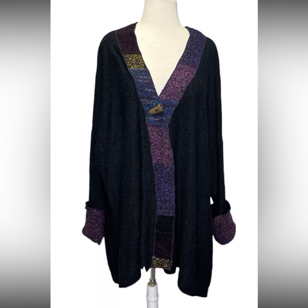 Staley Gretzinger Art To Wear Lagenlook Swing Boucle Knitted Jacket Cardigan OS